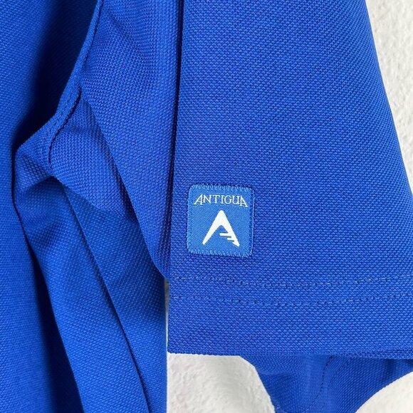 Antigua New York Giants Polo Shirt Size L Blue Embroidered Logo NFL Polyester - Picture 3 of 10